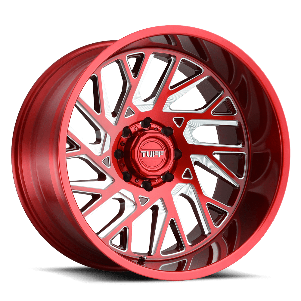 22" Tuff T4B CANDY RED W/ MILLED SPOKE 5X127
