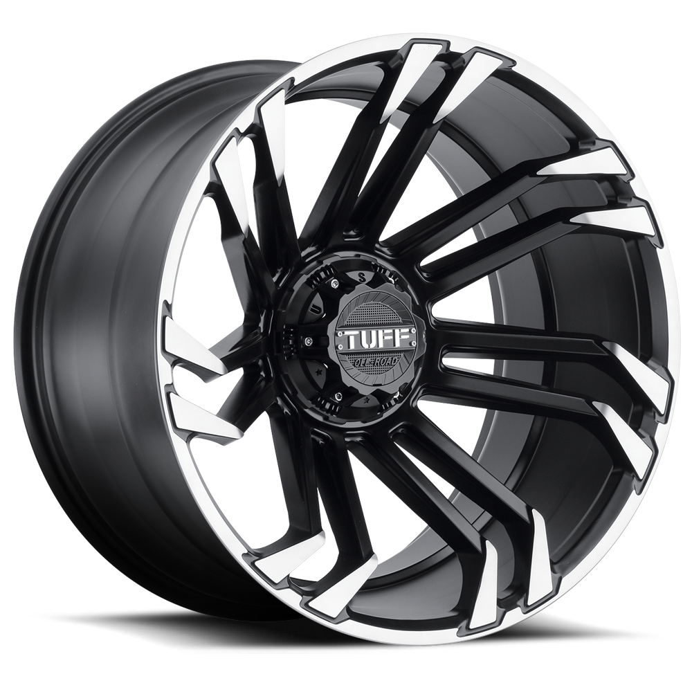 20" Tuff T21 MATTE BLACK W/ MACHINED FLANGE 5X127/5X139.7