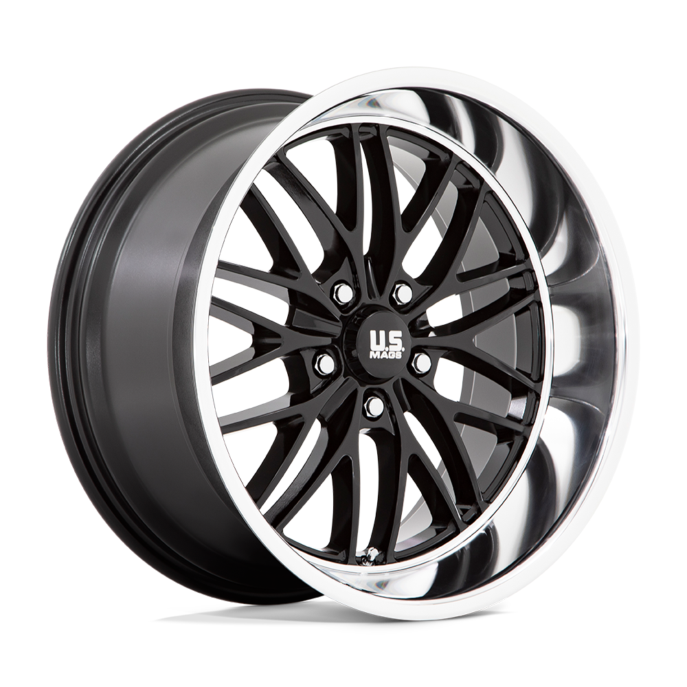 20X10 US Mag 1PC U138 SANTA CRUZ GLOSS BLACK W/ DIAMOND CUT LIP 5X120.65