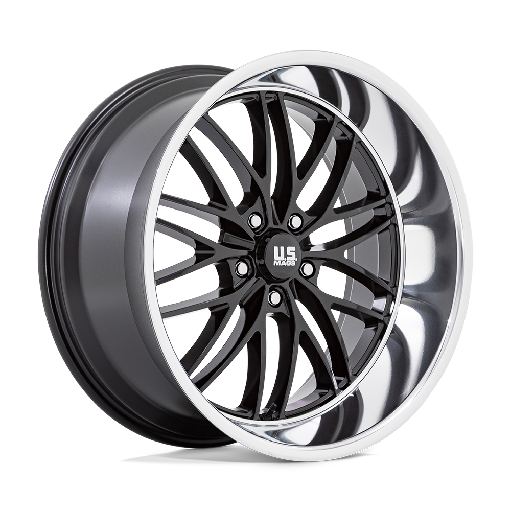 22X10.5 US Mag 1PC U138 SANTA CRUZ GLOSS BLACK W/ DIAMOND CUT LIP 5X127
