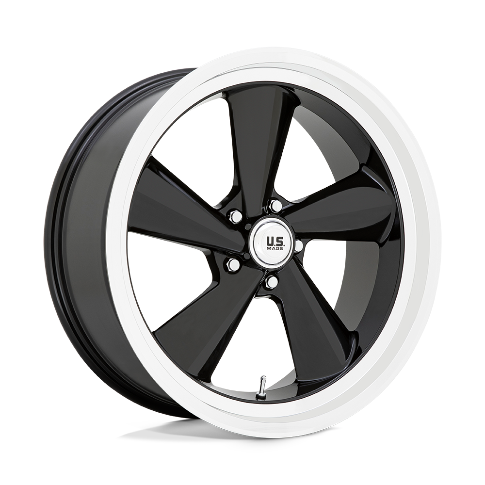 22X9 US Mag 1PC U136 TS GLOSS BLACK W/ DIAMOND CUT LIP 5X127