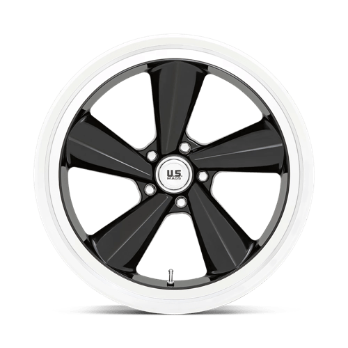 22X10.5 US Mag 1PC U136 TS GLOSS BLACK W/ DIAMOND CUT LIP 5X127