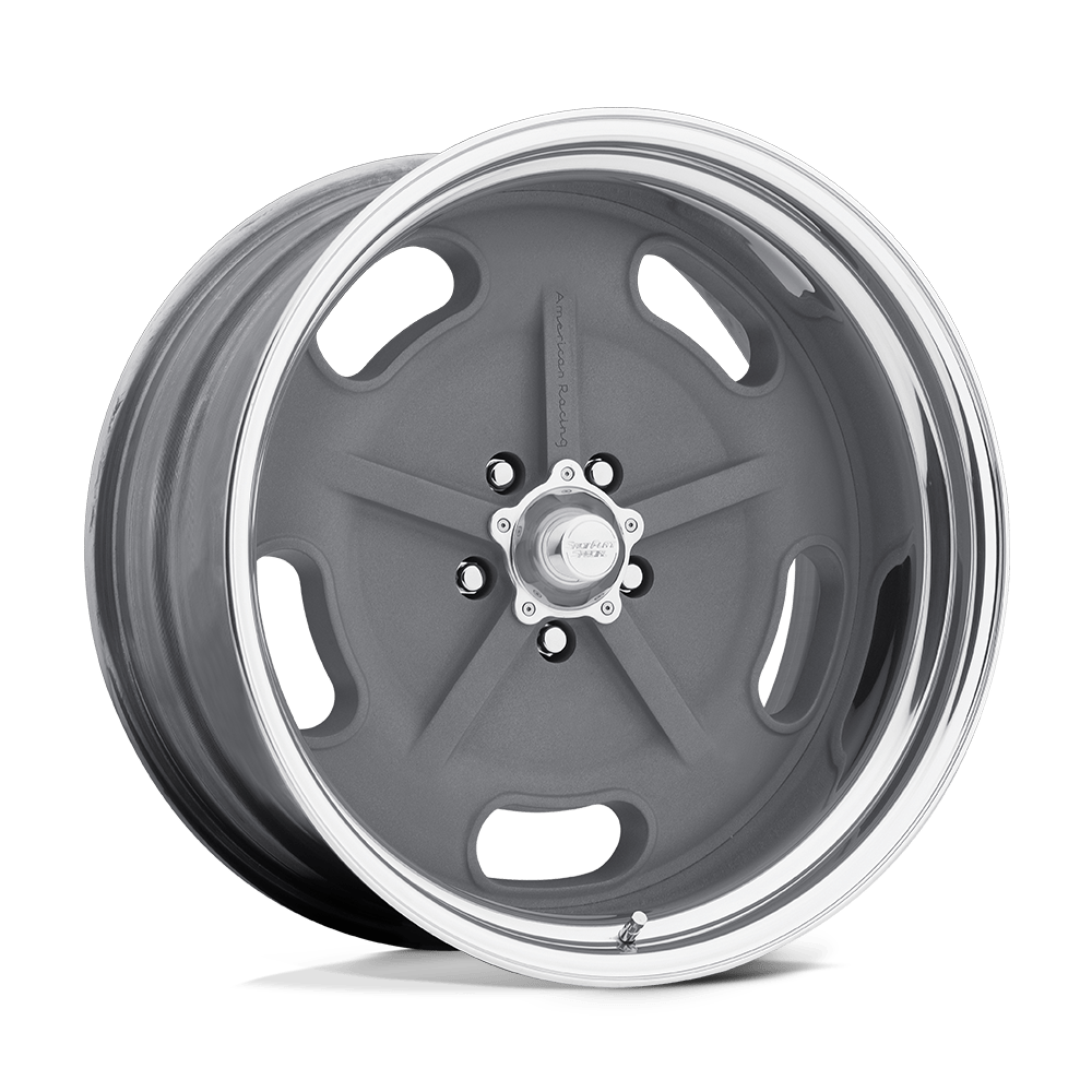 17X9.5 American Racing Vintage VN470 SALT FLAT MAG GRAY W/ POLISHED BARREL 5X120.65