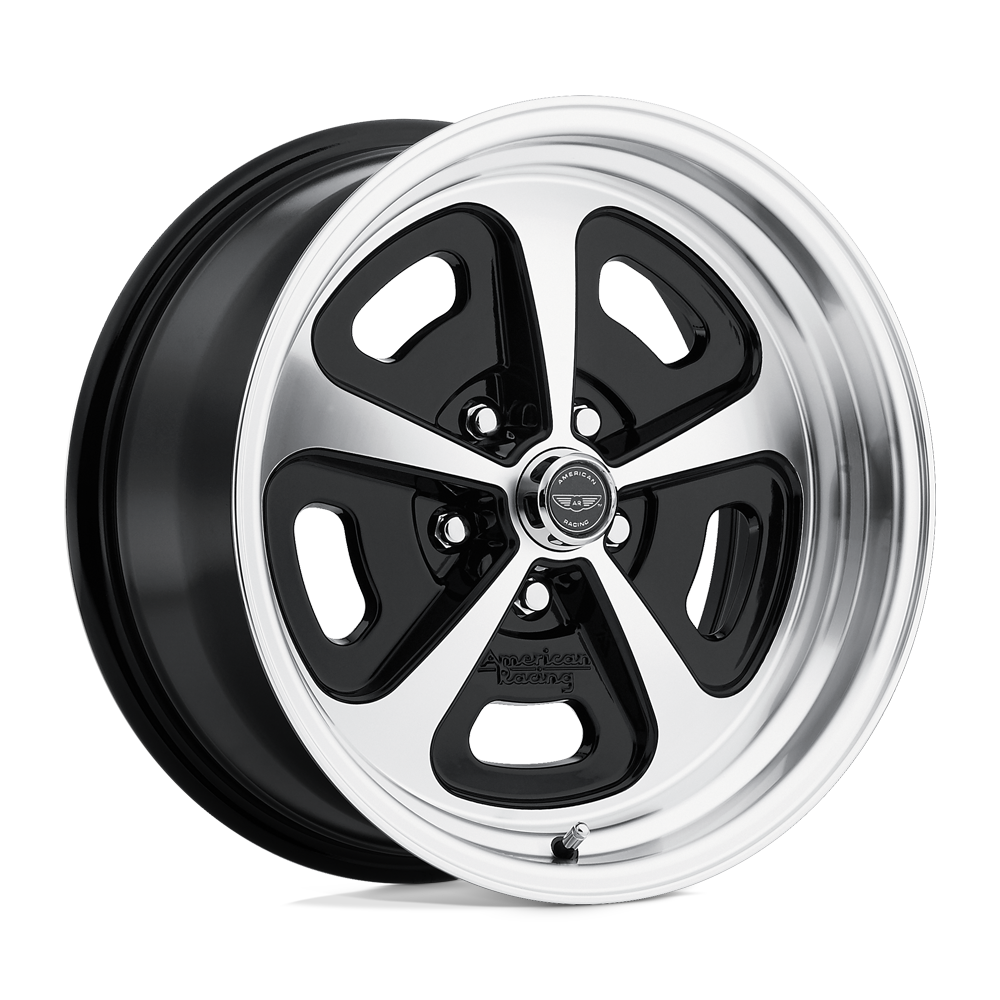 17X8 American Racing Vintage VN501 500 MONO CAST GLOSS BLACK MACHINED 5X120.65