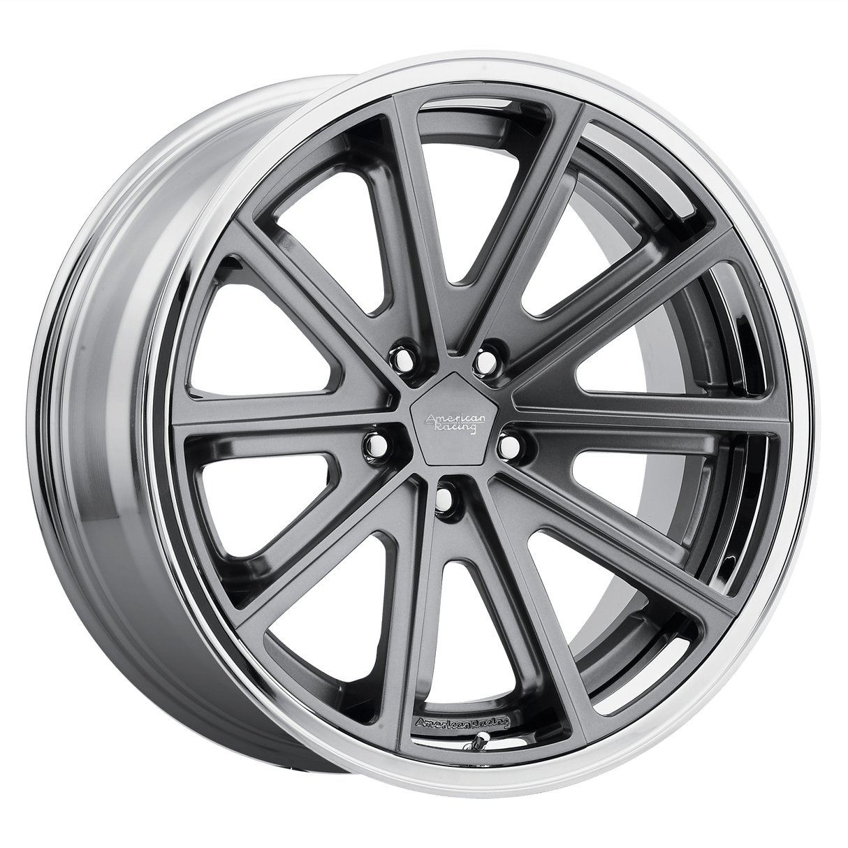 20X9 American Racing Vintage VN901 427-X SATIN BLACK CHROME 5X120.65