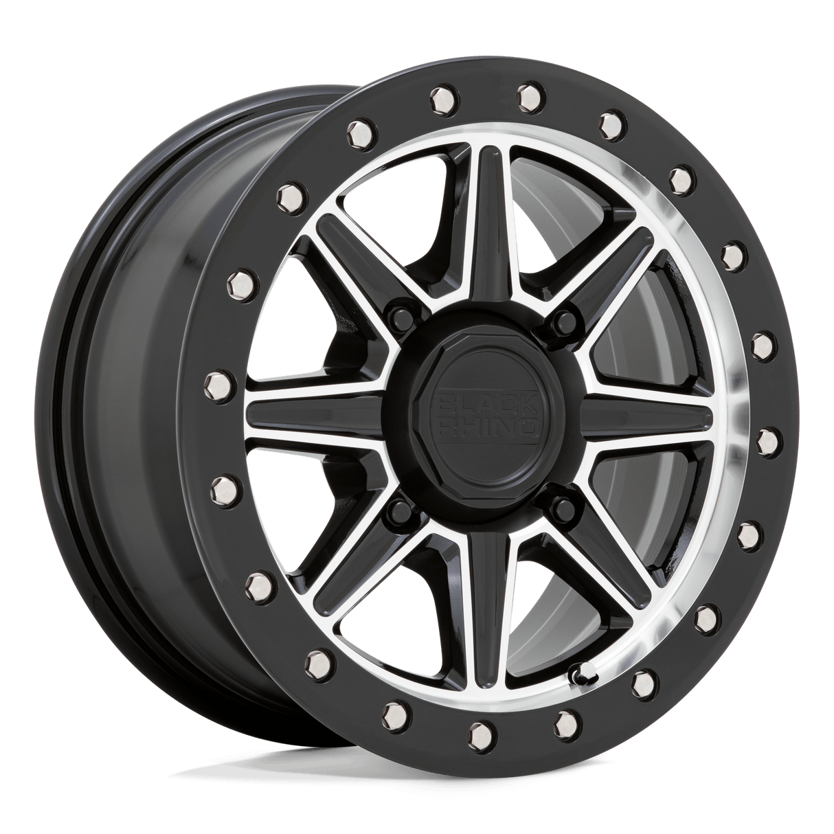 14" Black Rhino Hard Alloys - UTV WEBB UTV GLOSS BLACK W/ MACHINED FACE 4X110
