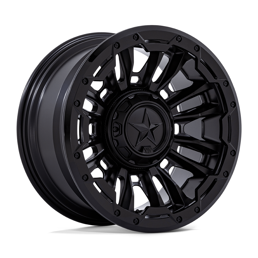 20X10 XD XD870 BOMBER MATTE BLACK W/ G-BLK RING 8X170