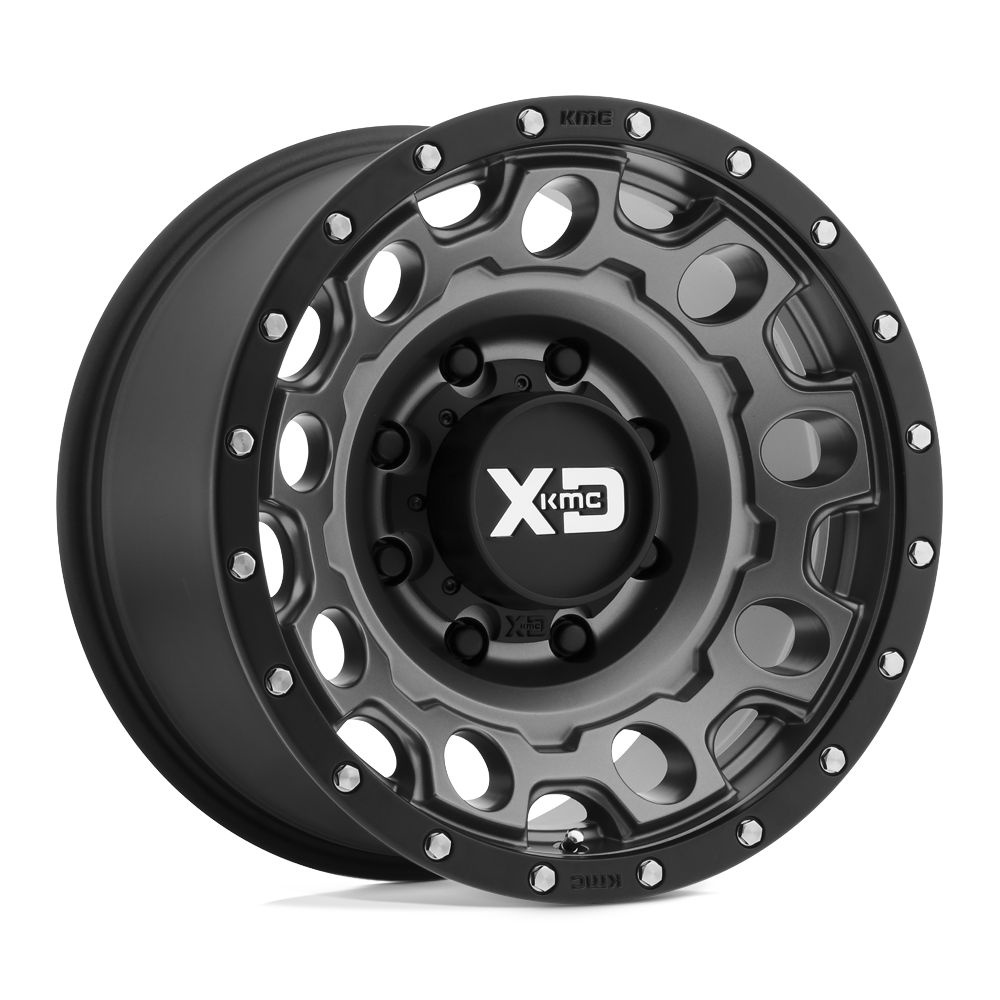 18X9 XD XD129 HOLESHOT MATTE GRAY W/ BLACK RING 6X139.7