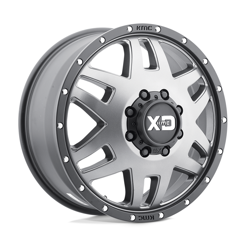 20X7.5 XD XD130 MACHETE DUALLY MATTE GRAY W/ BLACK RING 8X165.1