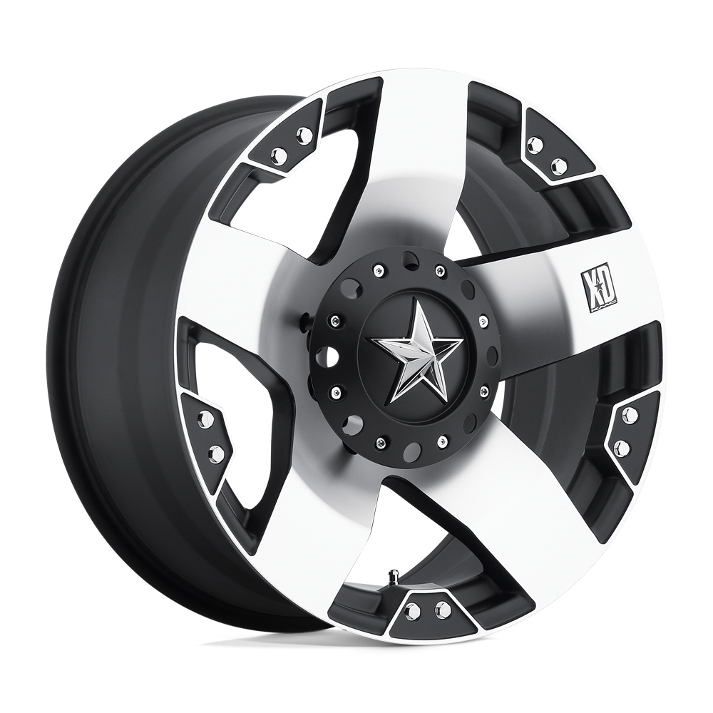 20X8.5 XD XD775 ROCKSTAR MACHINED FACE W/ BLK WINDOWS 6X135/6X139.7