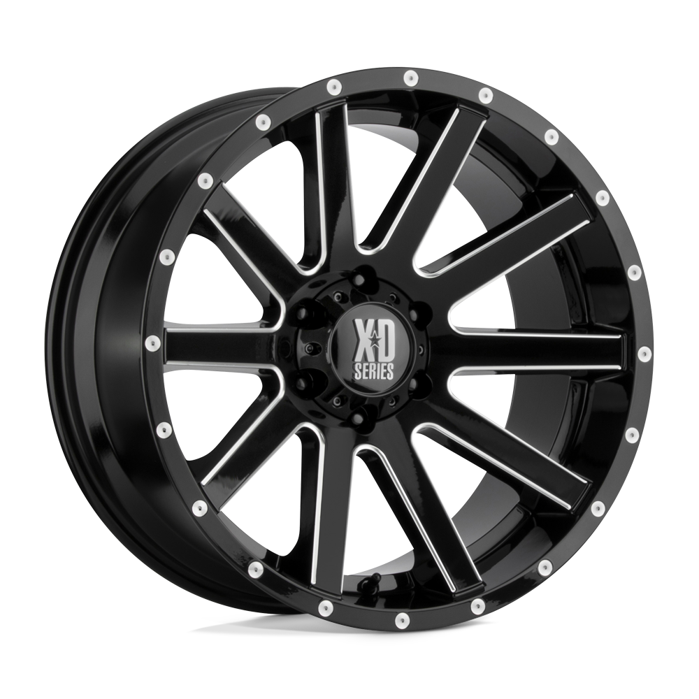 20X10 XD XD818 HEIST GLOSS BLACK MILLED 5X139.7