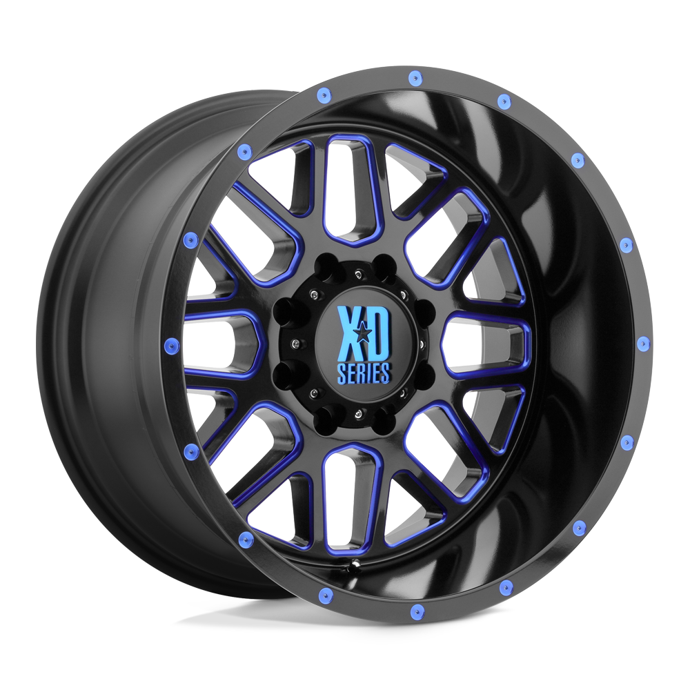 20X10 XD XD820 GRENADE SATIN BLACK MILL W/ BLUE TINT 5X127