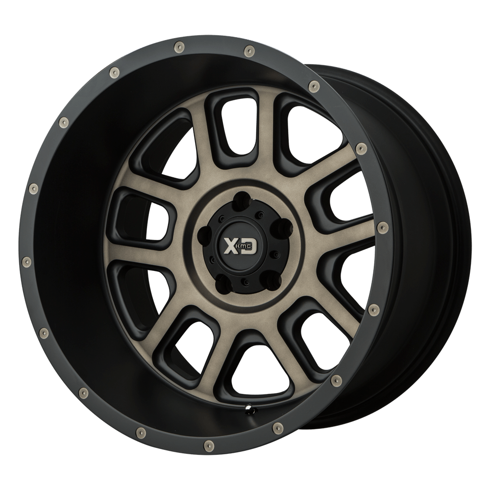 20X9 XD XD828 DELTA MATTE BLACK W/ DARK TINT CLEAR 5X127