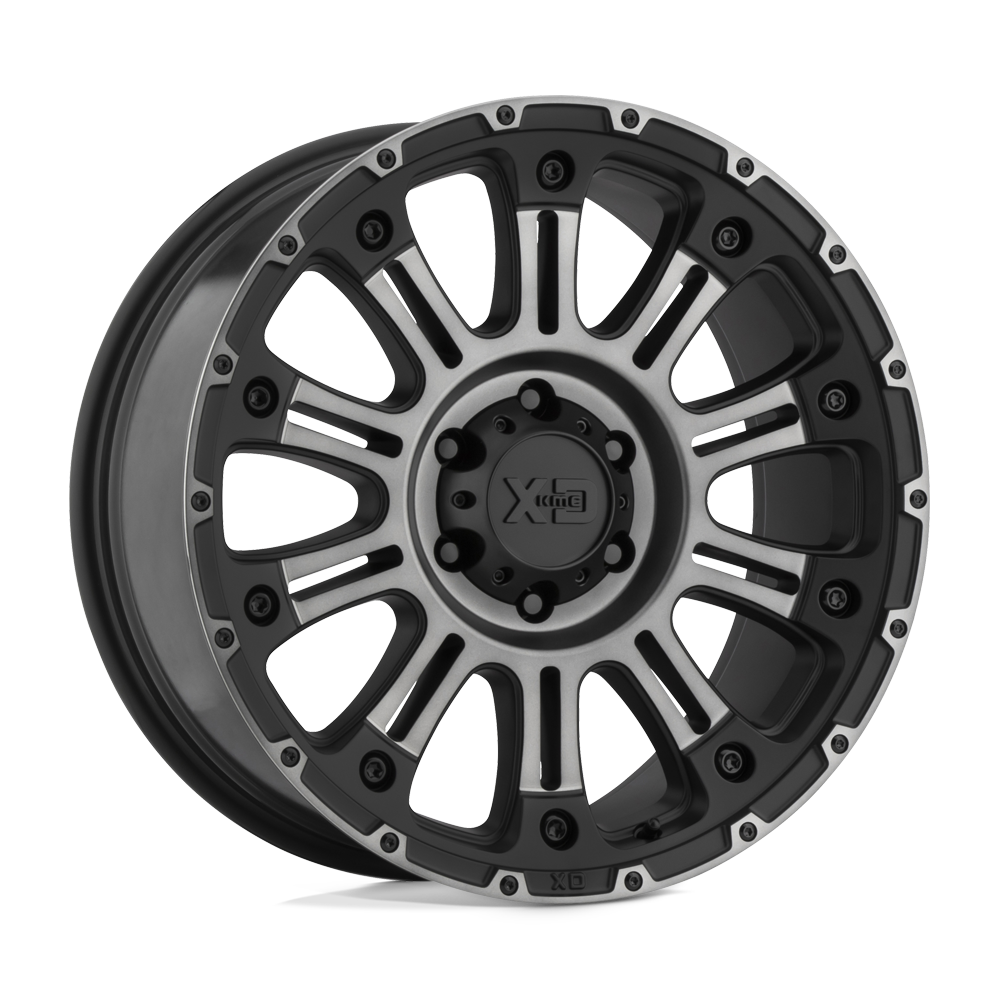 20X9 XD XD829 HOSS II RIMS - SATIN BLACK MACH W/ GRAY TINT 6X135