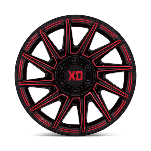 20X10 XD XD867 SPECTER GLOSS BLACK W/ RED TINT 8X170