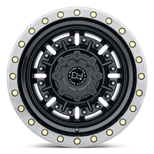 17" Black Rhino Hard Alloys ABRAMS GLOSS GUN BLACK MACH DARK TINT 6X114.3