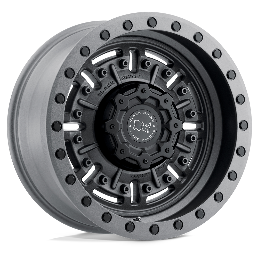 17" Black Rhino Hard Alloys ABRAMS TEXTURED MATTE GUNMETAL 6X139.7