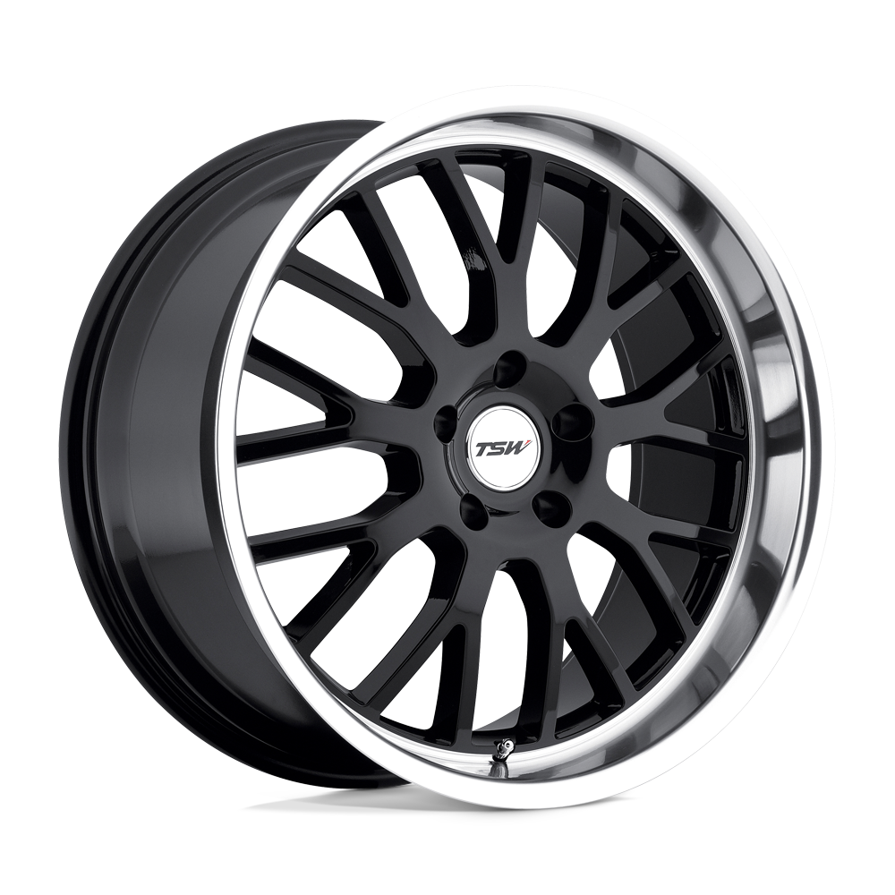 20" TSW TREMBLANT GLOSS BLACK W/ MIRROR CUT LIP 5X120