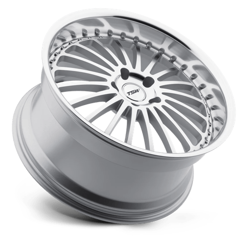18" TSW SILVERSTONE SILVER MIRROR CUT FACE & LIP 5X120