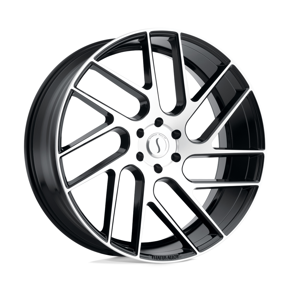 22" Status JUGGERNAUT GLOSS BLACK W/ MACHINED FACE 5X112