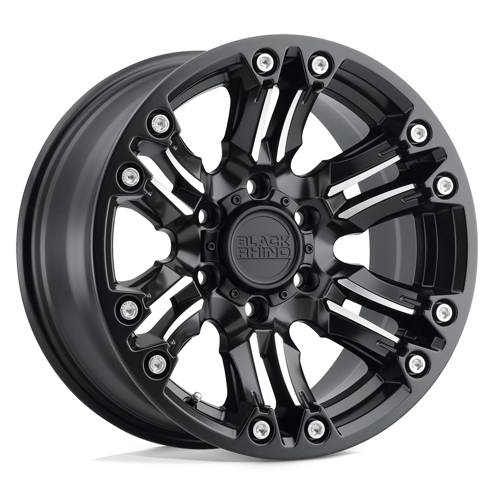 20X9.5 Black Rhino Hard Alloys ASAGAI MATTE BLACK & MACHINED 6X135