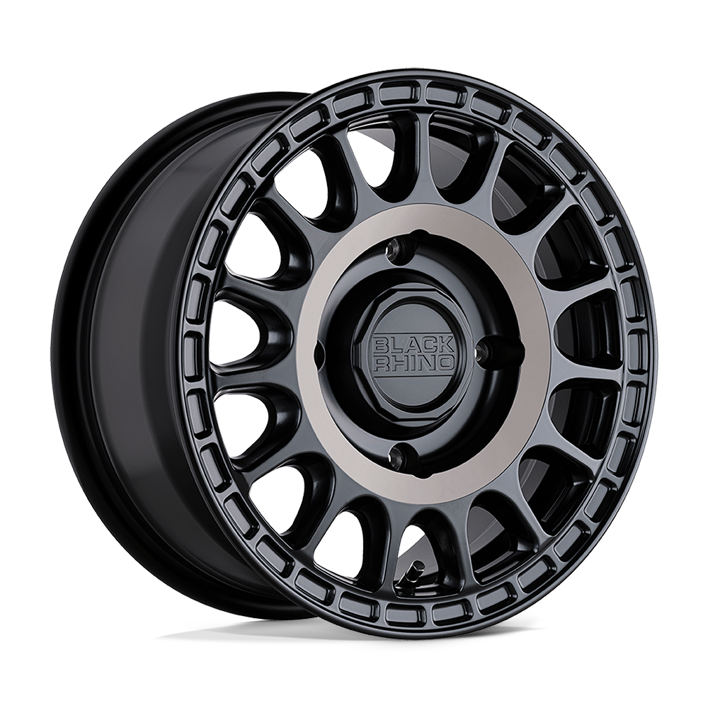 15" Black Rhino Hard Alloys - UTV SANDSTORM UTV SEMI GLOSS BLACK W/ MACH TINT 4X137