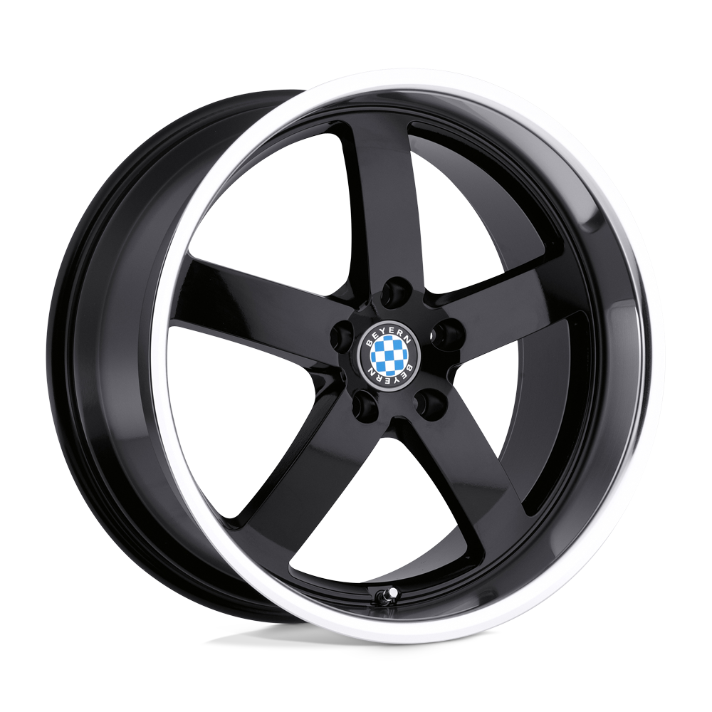 22X10.5 Beyern RAPP GLOSS BLACK W/ MIRROR CUT LIP 5X120