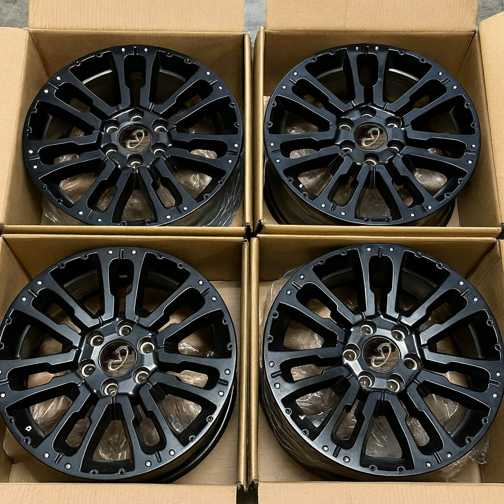 20” Infiniti QX80 Rims 2014 2015 2016 2017 2018 2019 2020 2021 2022 2023 2024 2025 OEM Original Wheels 20x8 Satin Black