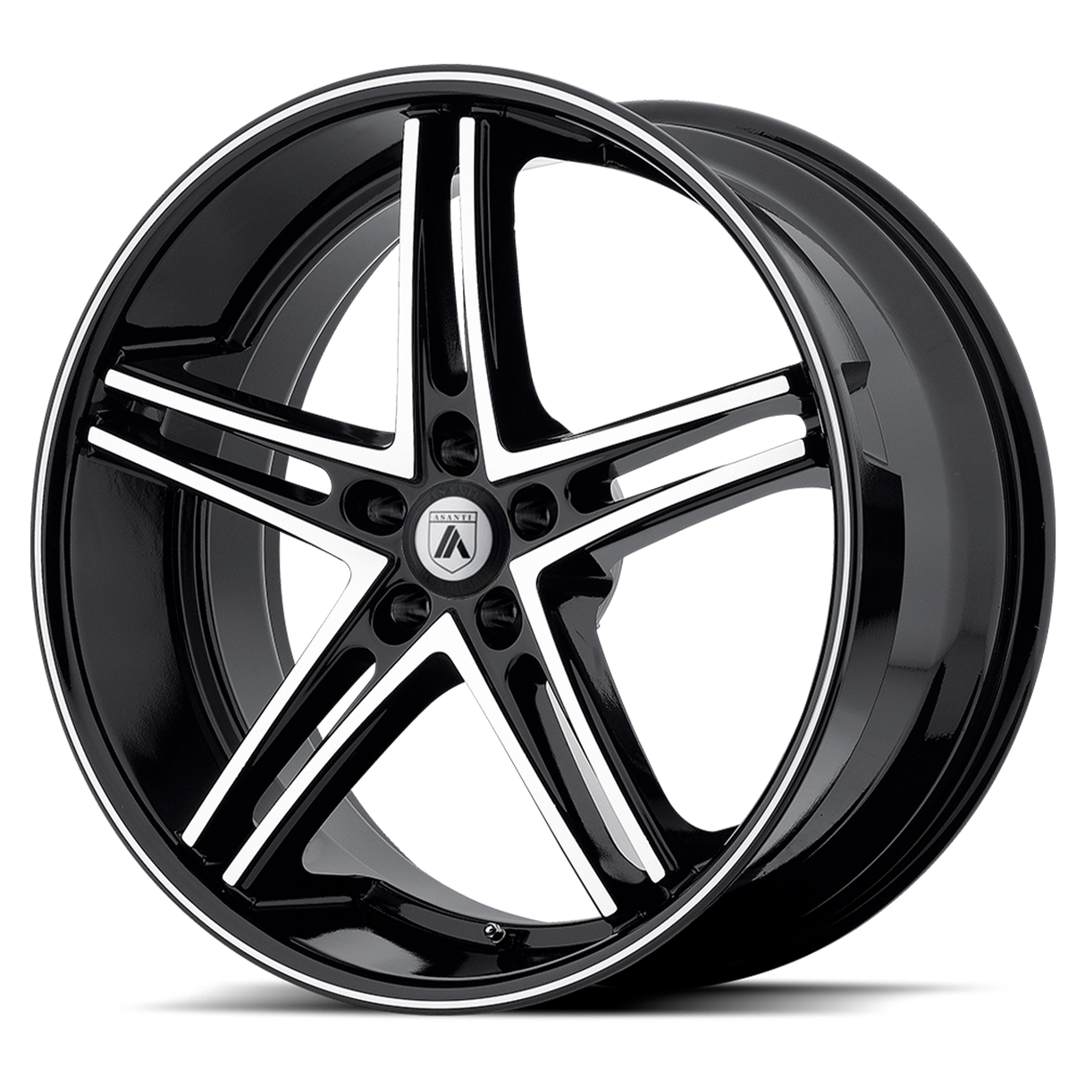 22X9 Asanti Black ABL-7 MACHINED FACE W/ BLACK LIP 5X112