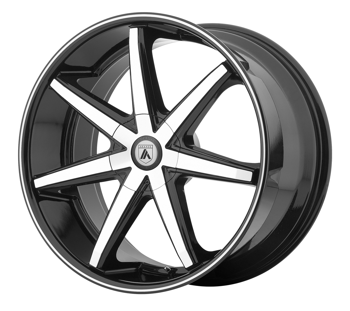 20X8.5 Asanti Black ABL-9 MACHINED FACE W/ BLACK LIP 5X108