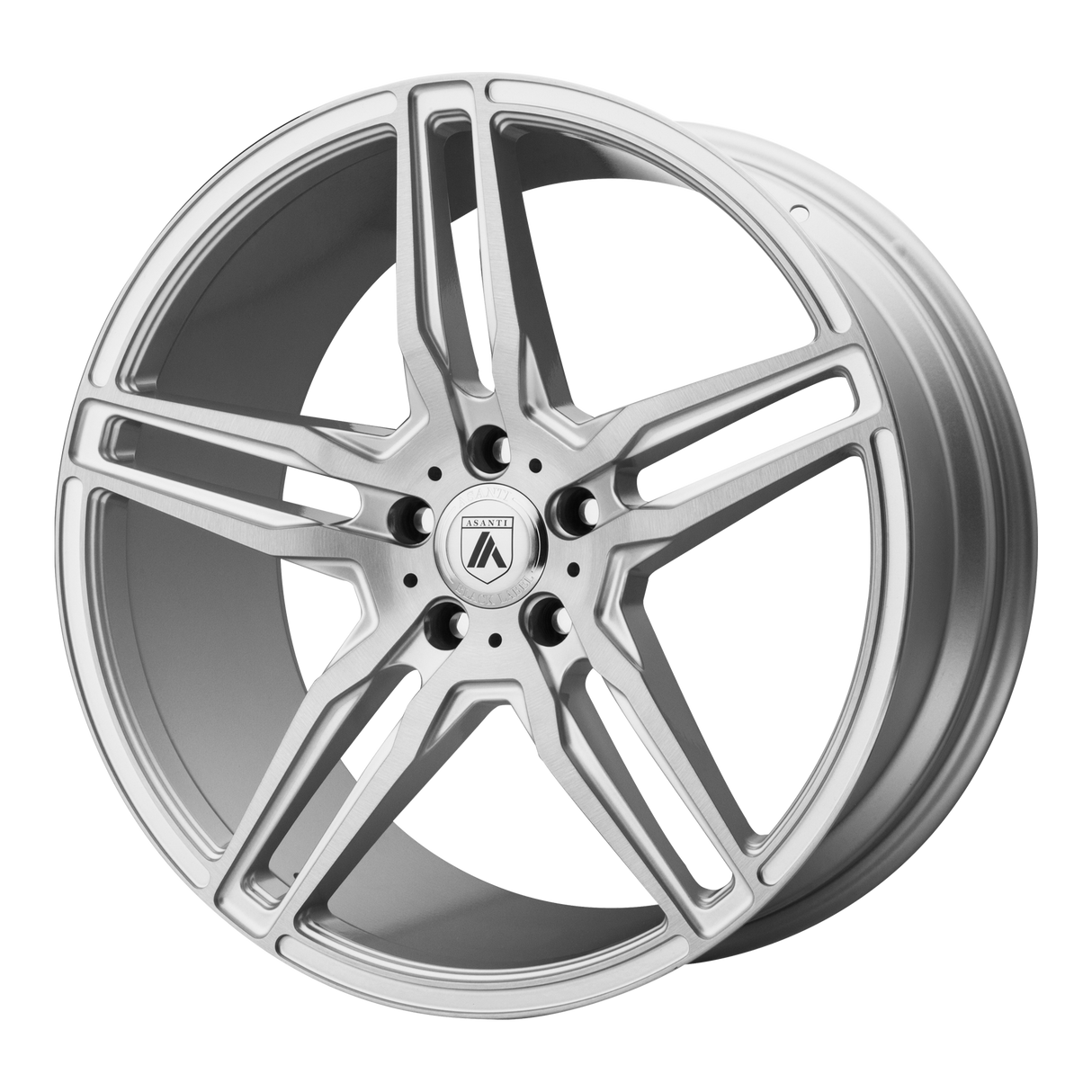 22X10.5 Asanti Black ABL-12 ORION BRUSH SILVER W/ CARBON INSERTS 5X115