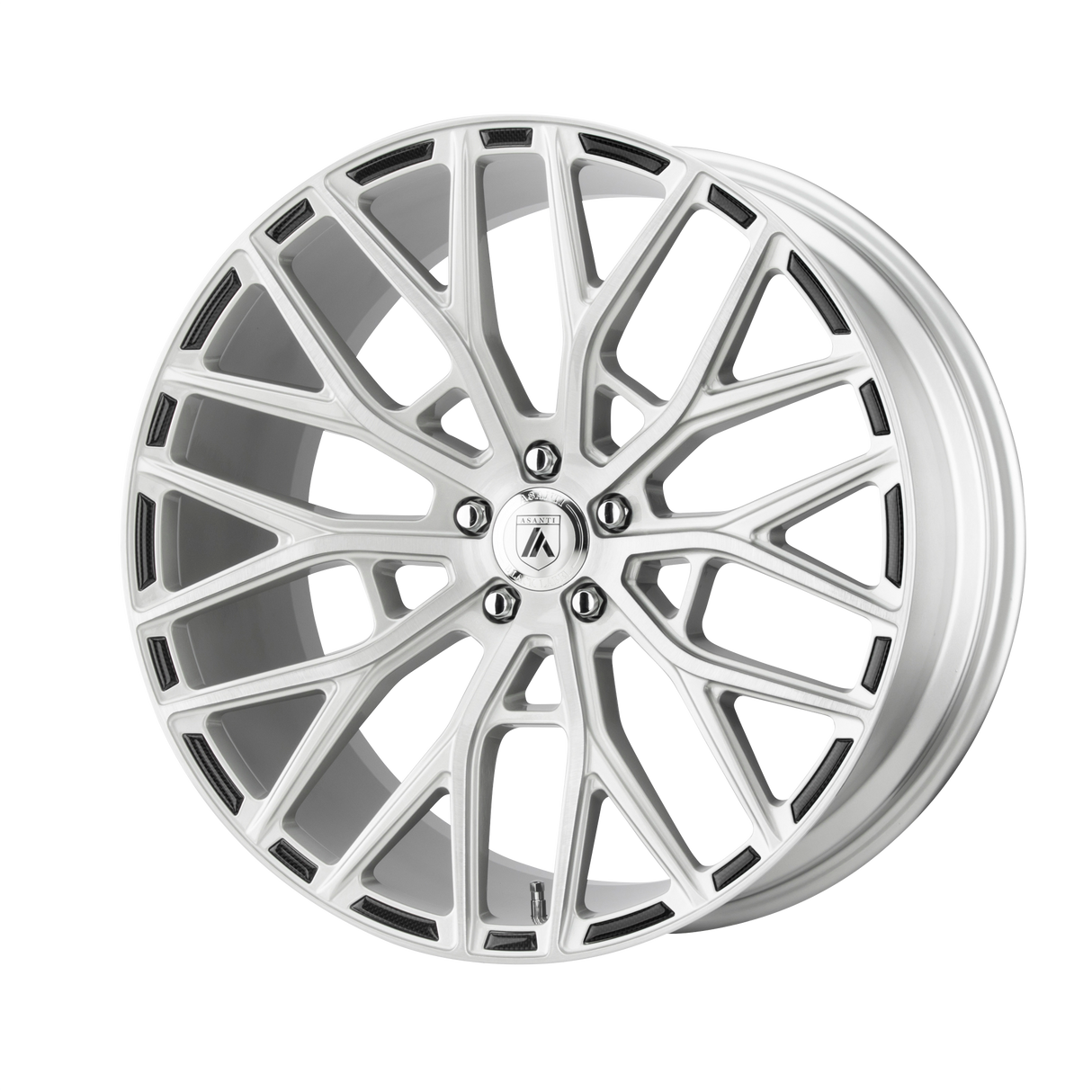 22X9 Asanti Black ABL-21 LEO BRUSHED SILVER 5X127