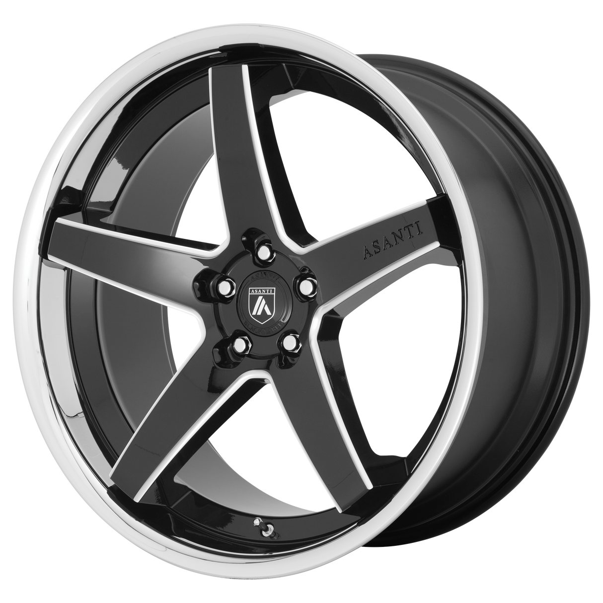 20X10.5 Asanti Black ABL31 REGAL GLOSS BLACK MILL W/ CHROME LIP 5X112