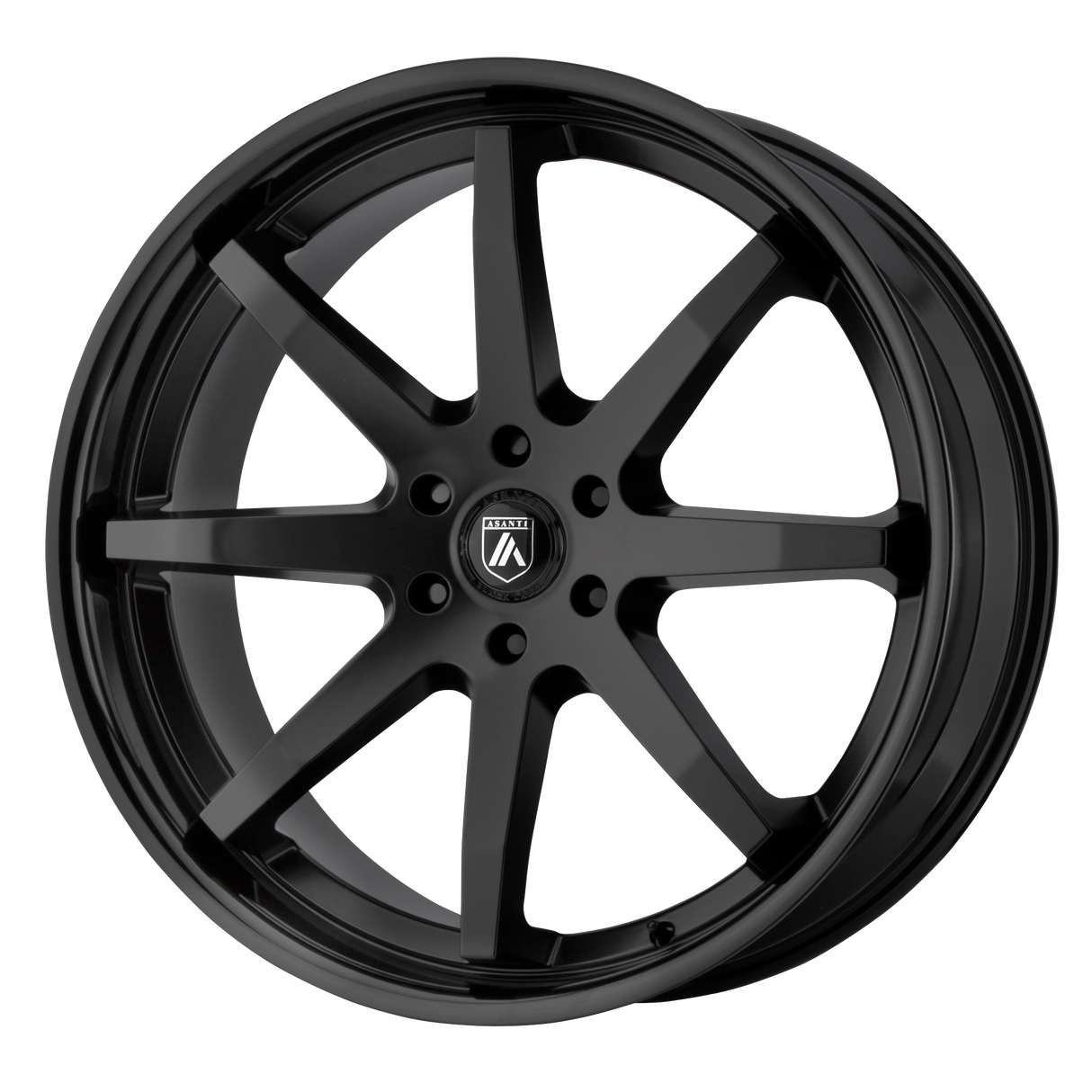 20X9 Asanti Black ABL-32 KAISER SATIN BLACK W/ GLOSS BLACK LIP 5X120