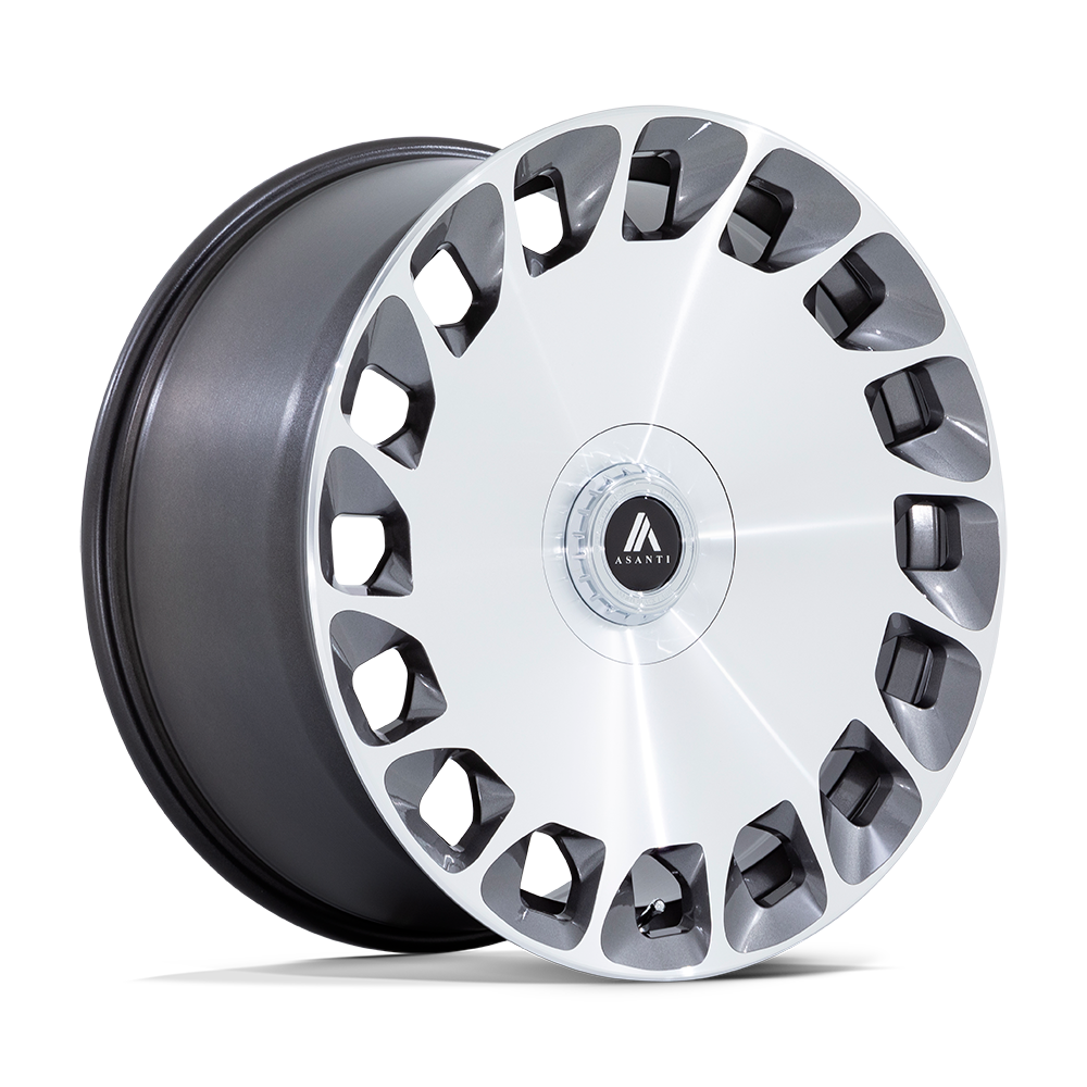 22X9 Asanti Black AB045 ARISTOCRAT GLOSS PLATINUM BRIGHT MACH FC 5X108/5X114.3
