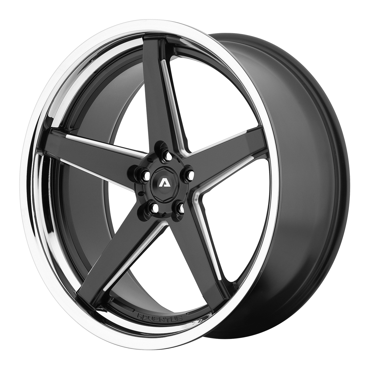 22X9 Adventus AVS-2 MATTE BLACK MILLED W/ SS LIP 5X120