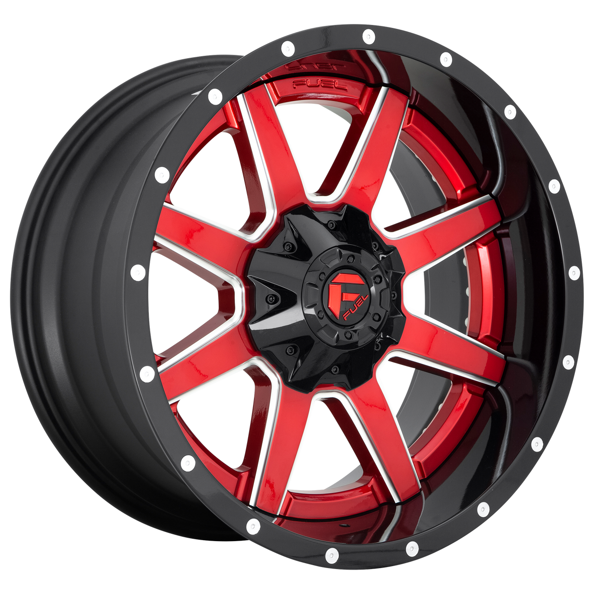 22X12 Fuel 1PC D250 MAVERICK RIMS - GLOSS RED 8X180