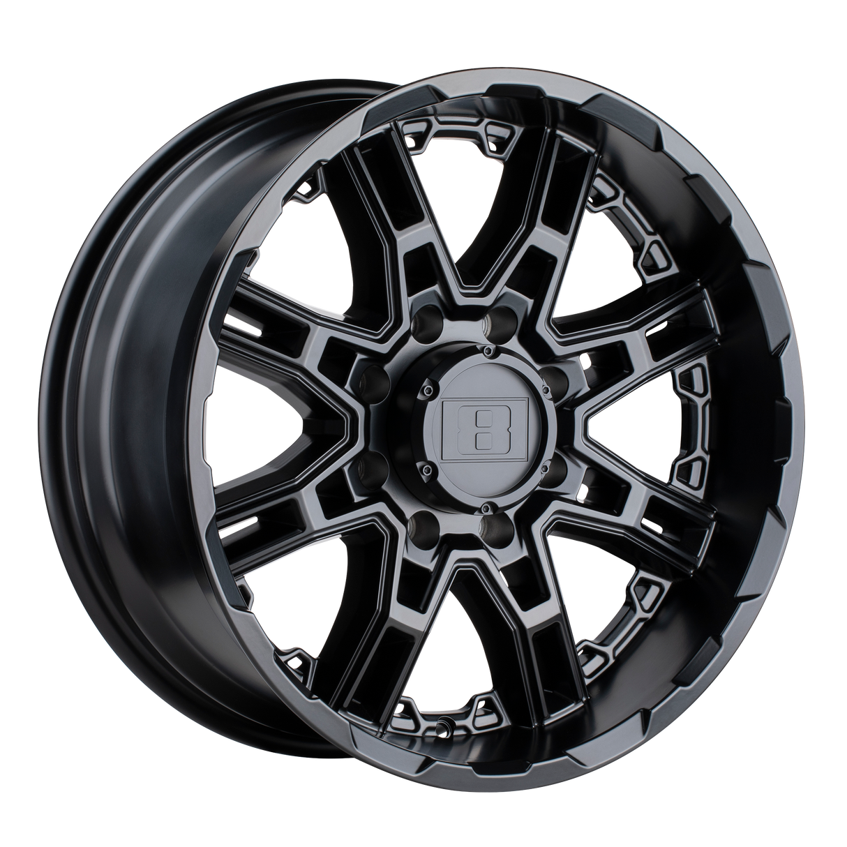 16" Level 8 SLINGSHOT MATTE BLACK 6X135