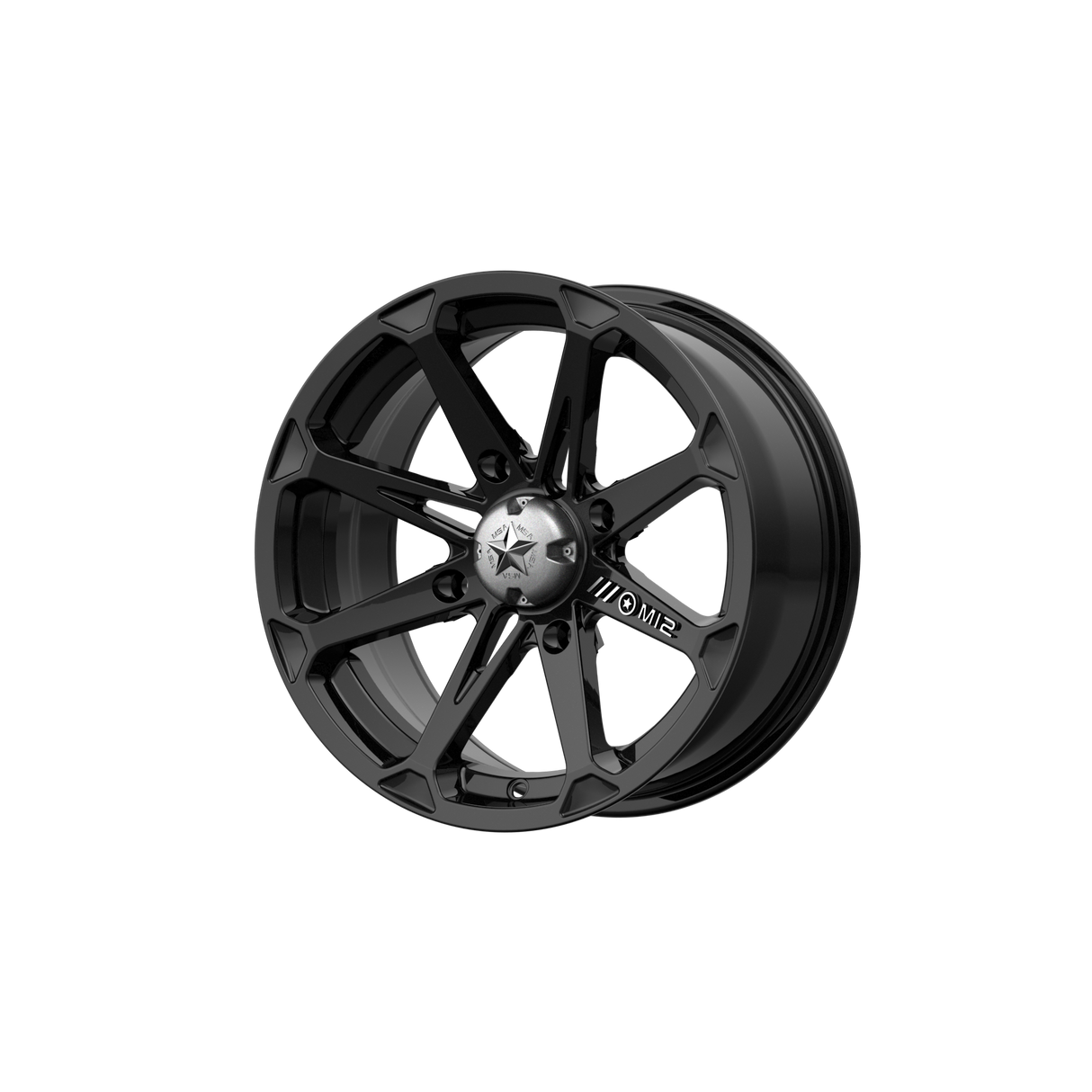 15X7 MSA Offroad Wheels M12 DIESEL GLOSS BLACK 4X137