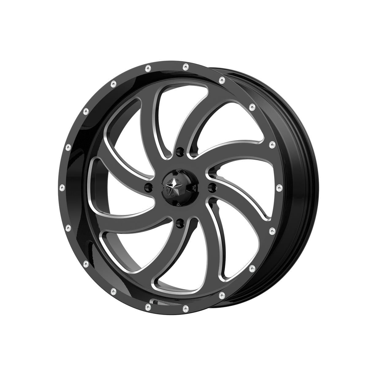18X7 MSA Offroad Wheels M36 SWITCH GLOSS BLACK MILLED 4X137
