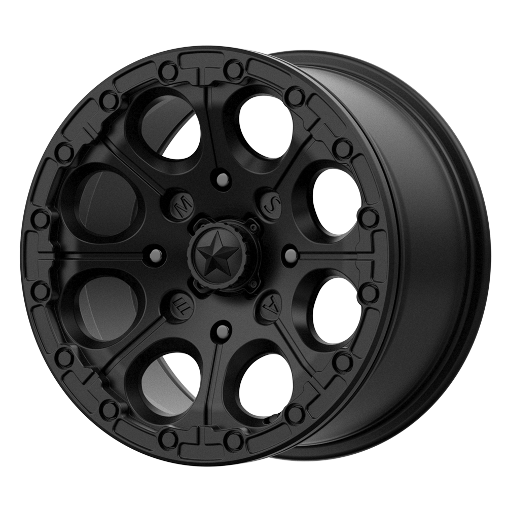 14X7 MSA Offroad Wheels M44 CANNON BEADLOCK SATIN BLACK 4X110