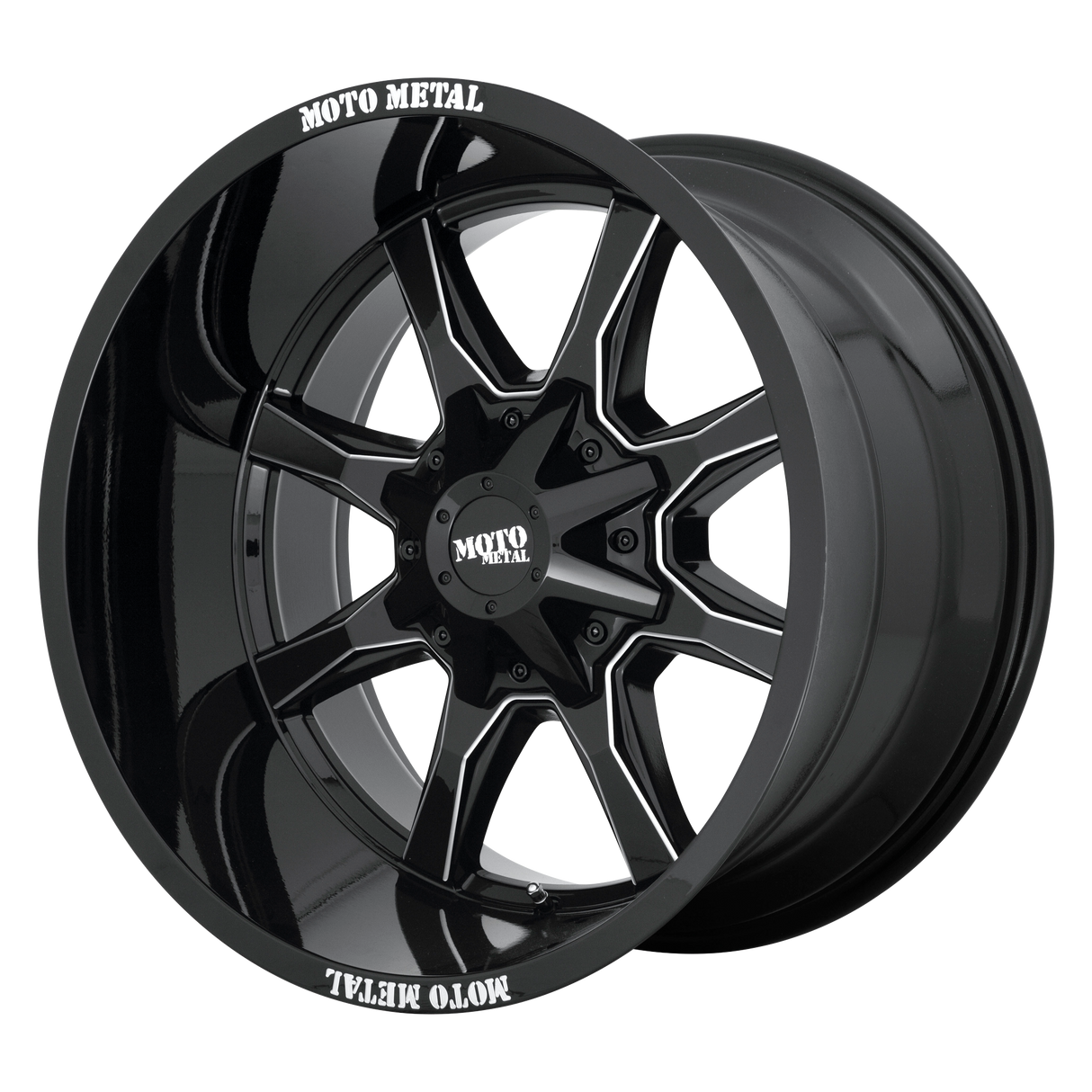 17X9 Moto Metal MO970 G-BLK MILL SPOKE MOTO LIP 6X135
