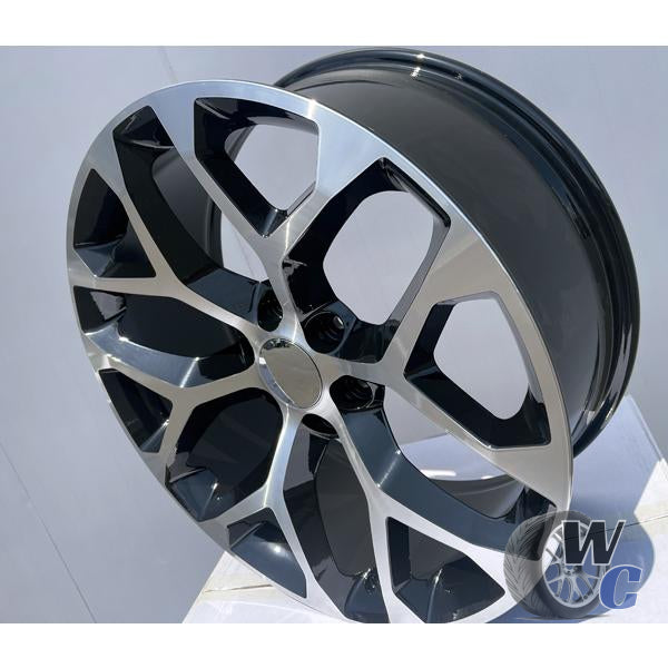 22” Wheels Fit GMC C2500 1988–2000 | OE Style Rims | Gloss Black Machined Face | Set of 4