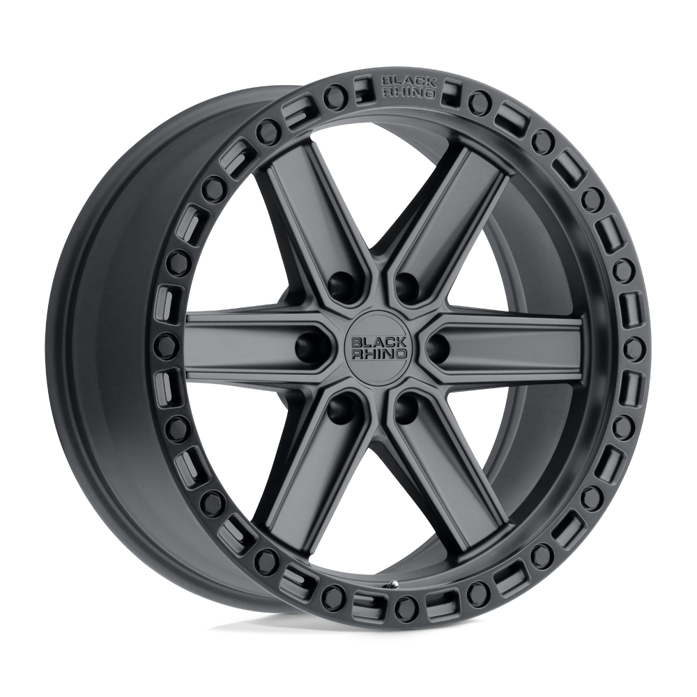 20X9.5 Black Rhino Hard Alloys HENDERSON GUN BLACK W/ BLACK RING 6X135