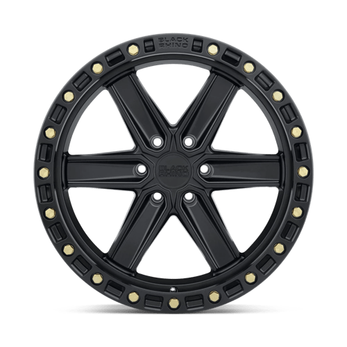 20" Black Rhino Hard Alloys HENDERSON MATTE BLACK W/ BRASS BOLTS 6X139.7