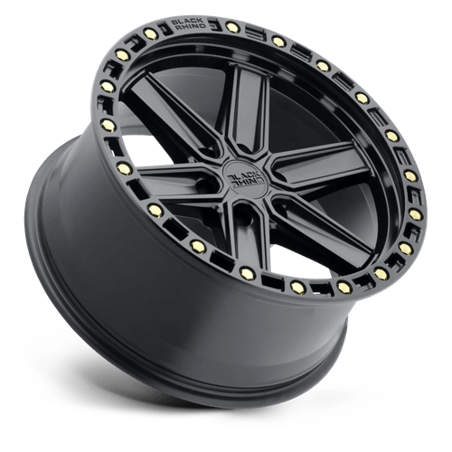20X9.5 Black Rhino Hard Alloys HENDERSON MATTE BLACK W/ BRASS BOLTS 6X139.7