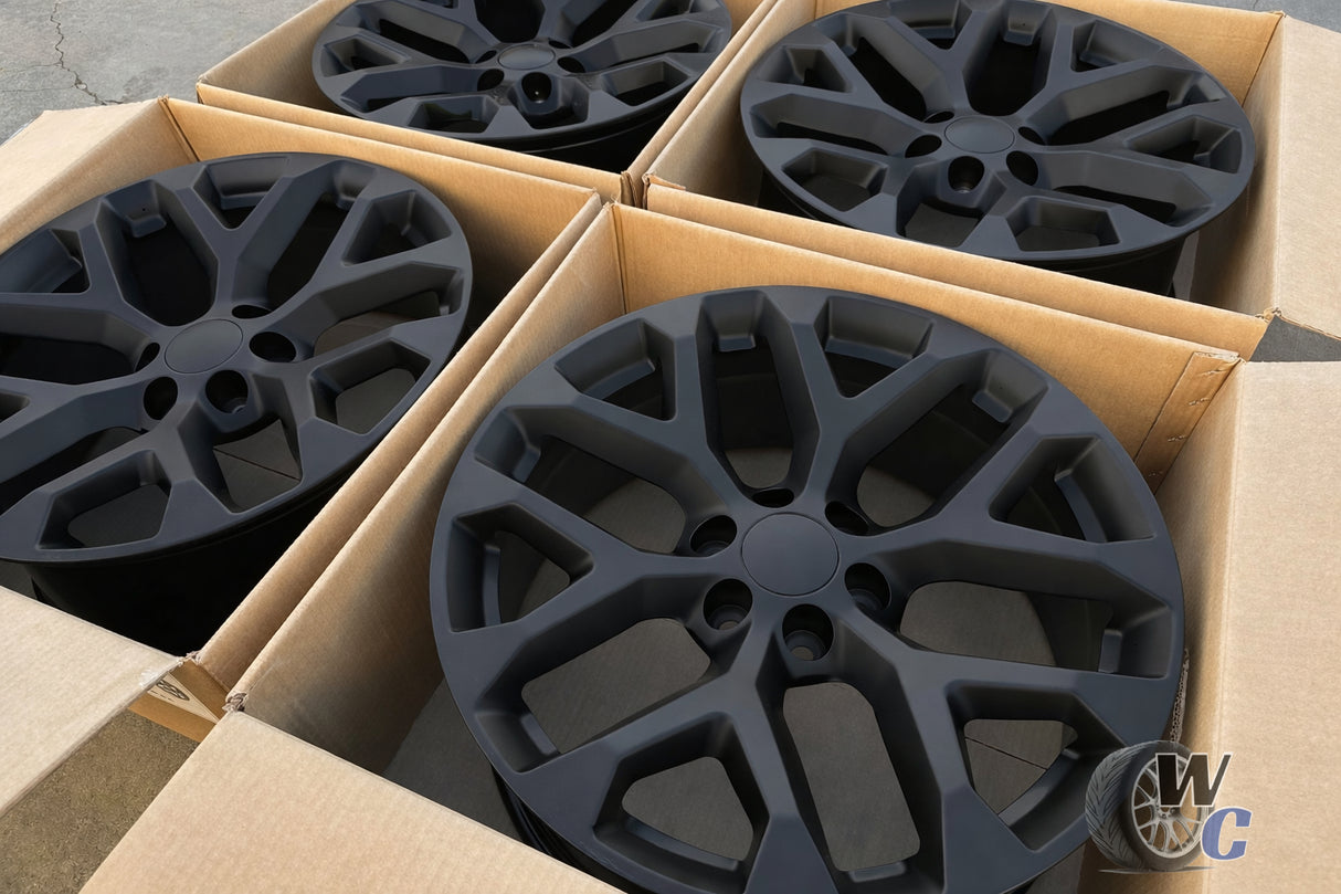 22” Wheels Fit Cadillac Escalade 1999–2026 | OE Style Rims | Satin Black | Set of 4