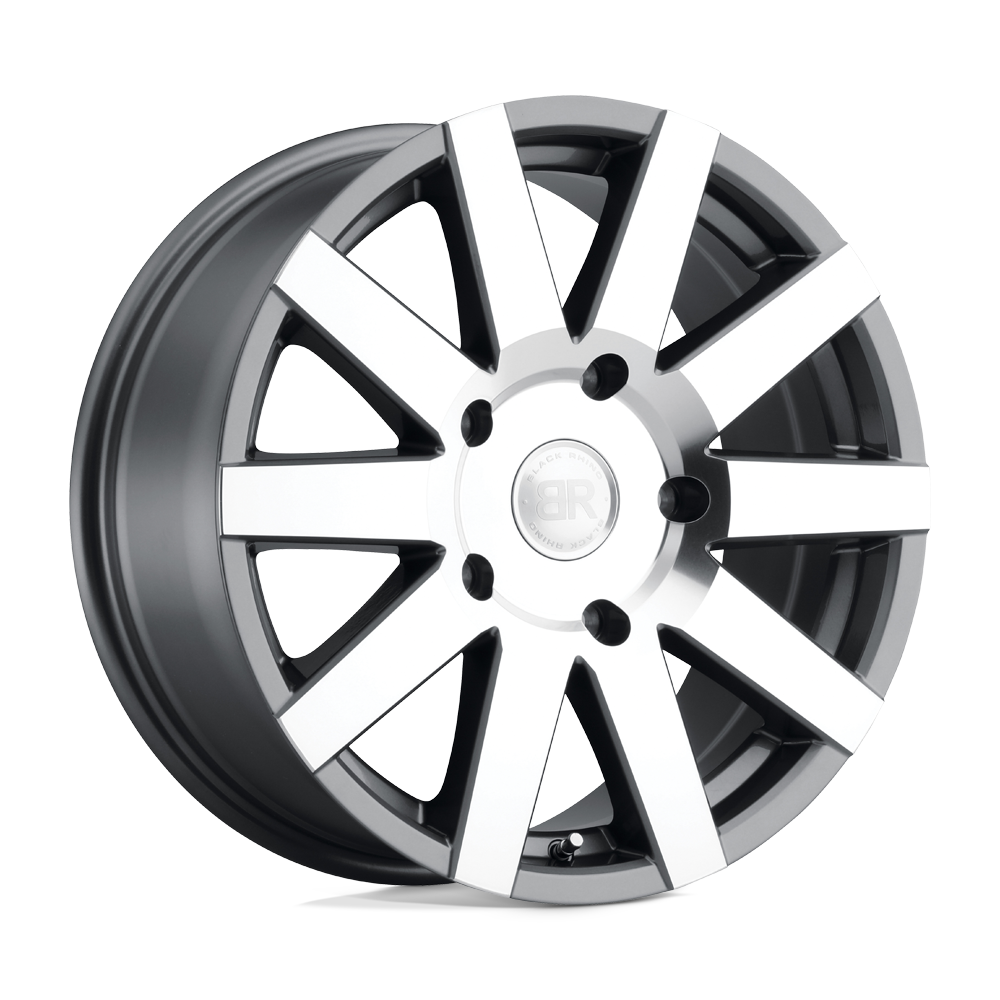 18X8 Black Rhino Hard Alloys JOURNEY GLOSS GUNMETAL W/ MIRROR CUT 5X130