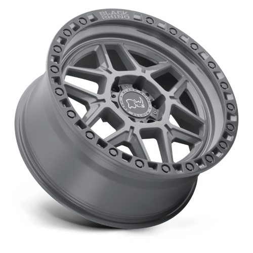 17X9 Black Rhino Hard Alloys KELSO BATTLESHIP RIMS - GRAY W/ BLACK RING 6X139.7