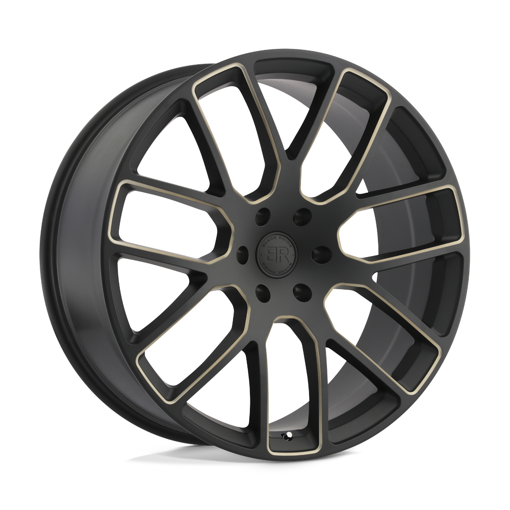 22X9.5 Black Rhino Hard Alloys KUNENE MATTE BLACK W/ DARK TINT SPOKE 6X135